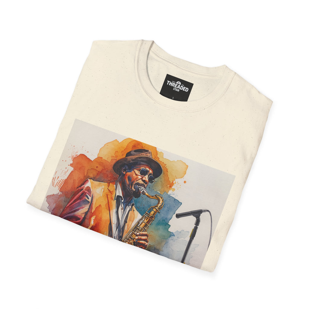 Saxophone Jazz Musician Art T-Shirt — Watercolor Sax Player Graphic Tee