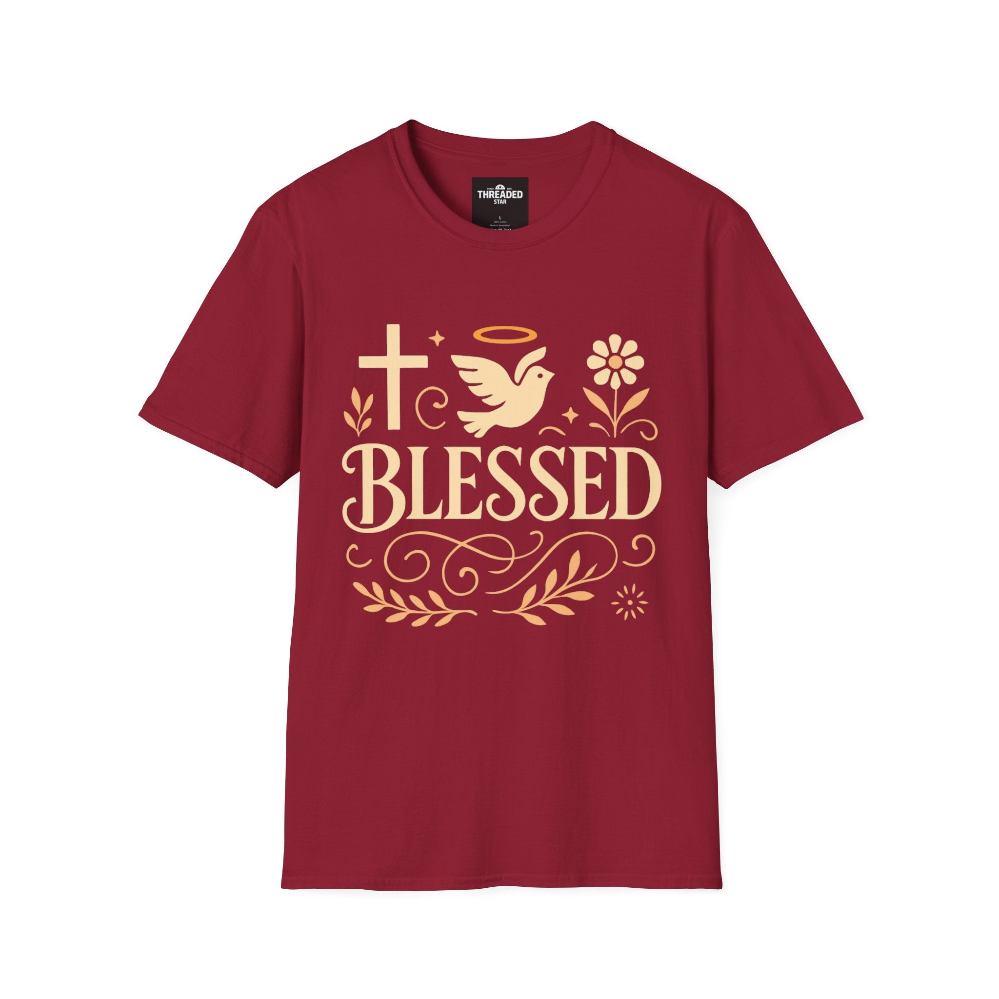 Blessed Floral Tee — Christian Faith Inspirational T-Shirt
