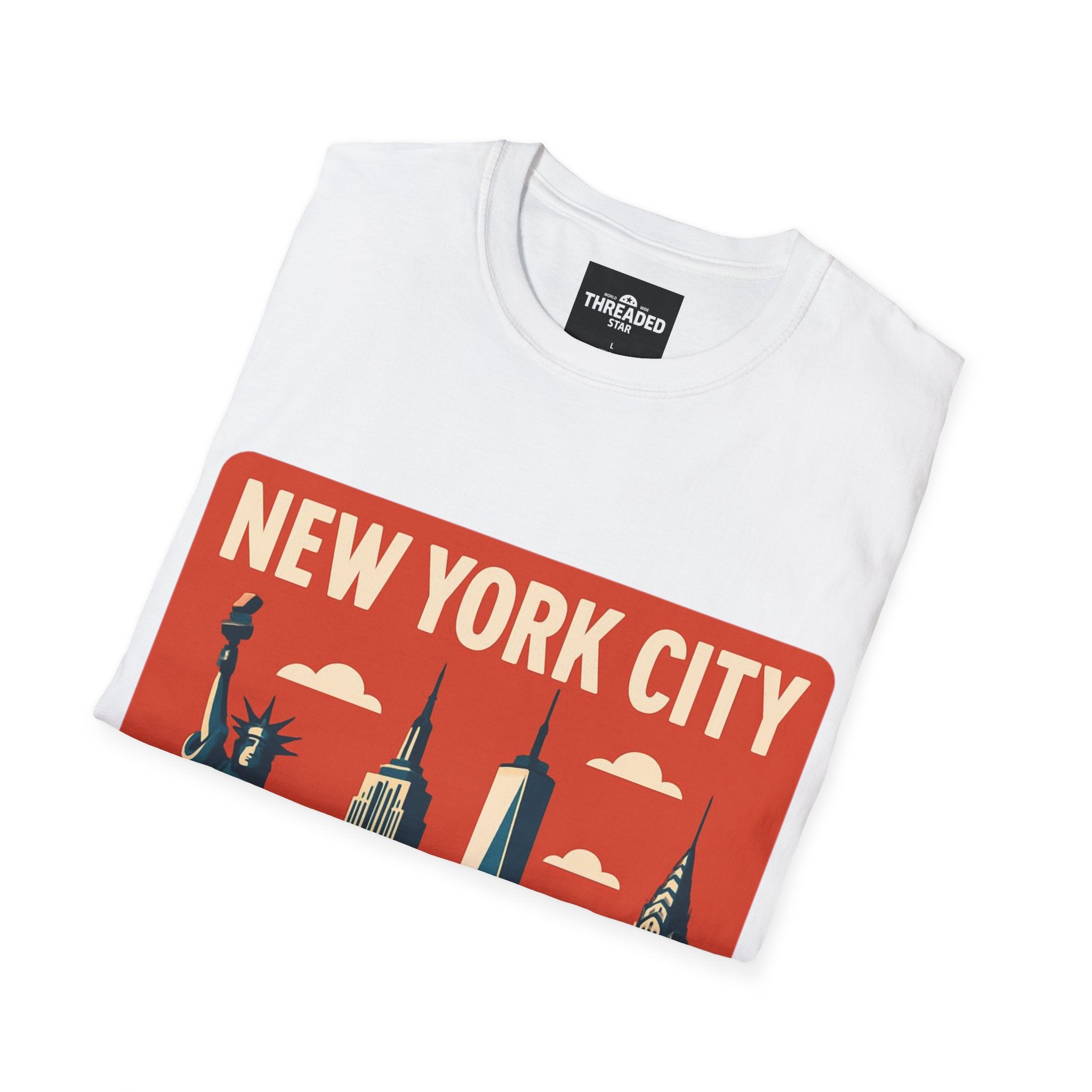 New York City Skyline T-Shirt – Retro Statue of Liberty Design