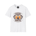 Cheers Mate Beer Unisex T-Shirt — Clinking Mugs Pub Tee for Beer Lovers