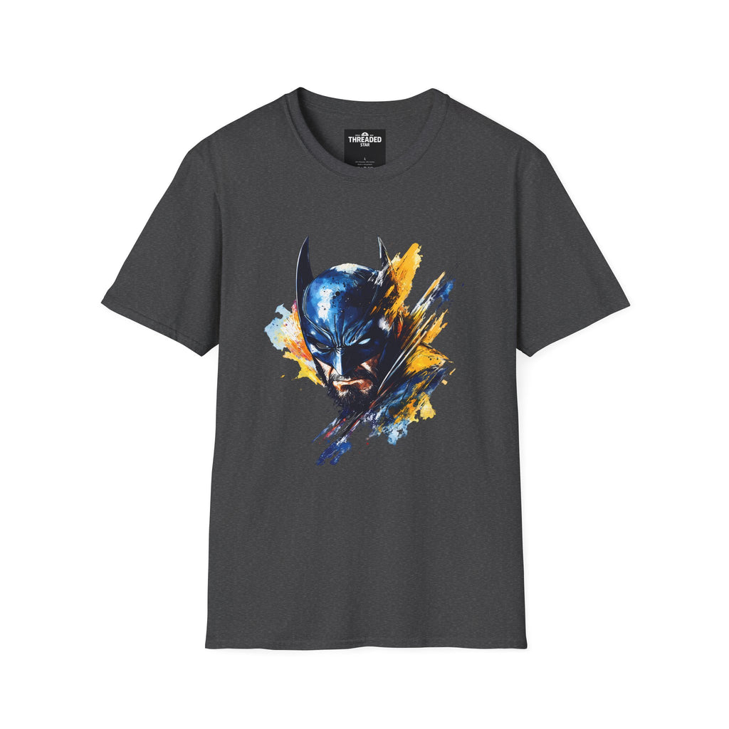 Batman Watercolor Portrait T-Shirt — Abstract Superhero Graphic Tee