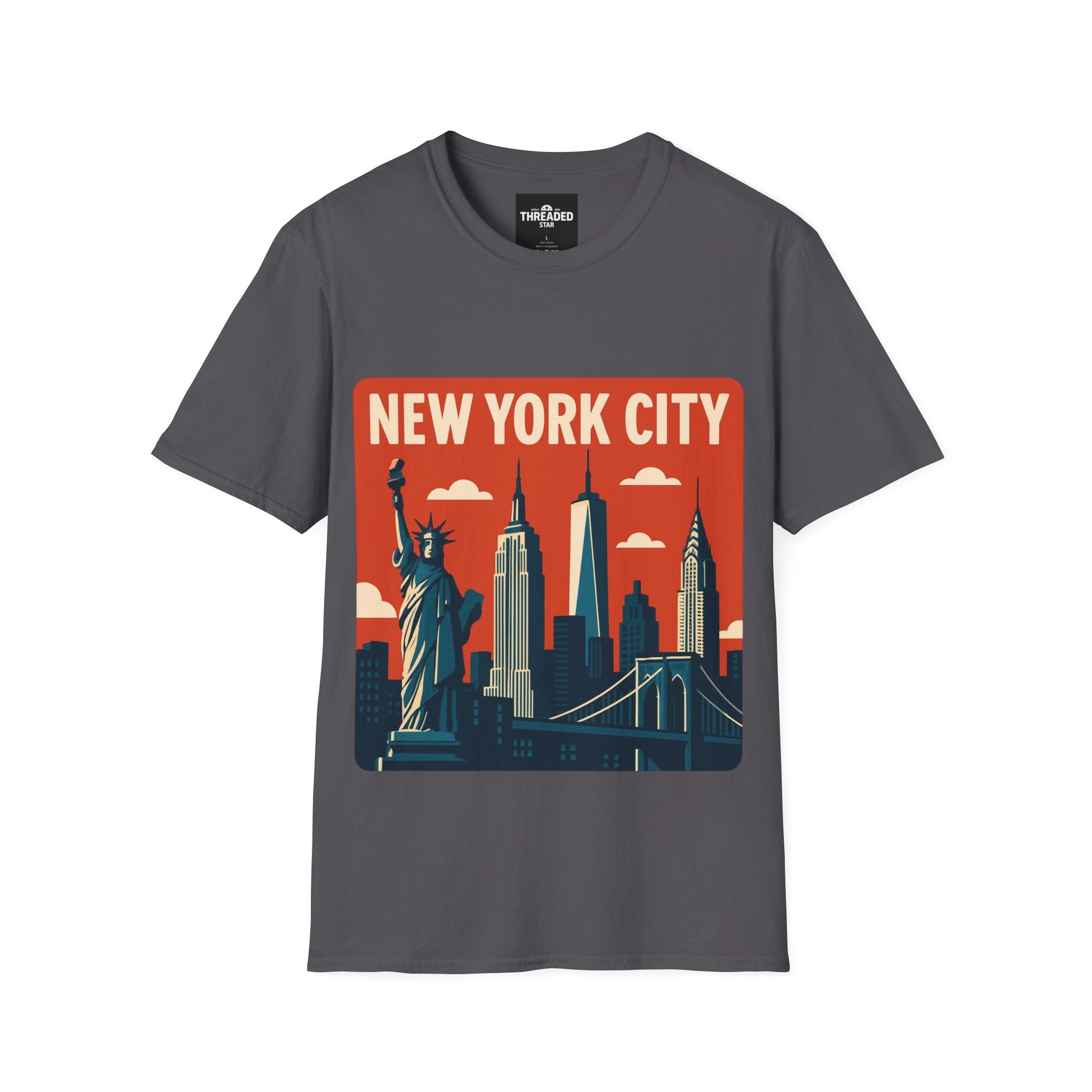 New York City Skyline T-Shirt – Retro Statue of Liberty Design