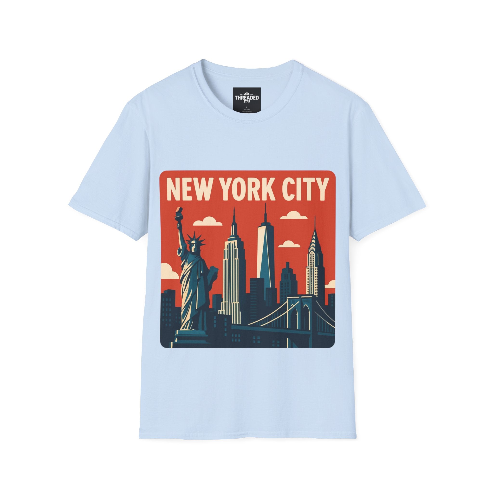 New York City Skyline T-Shirt – Retro Statue of Liberty Design