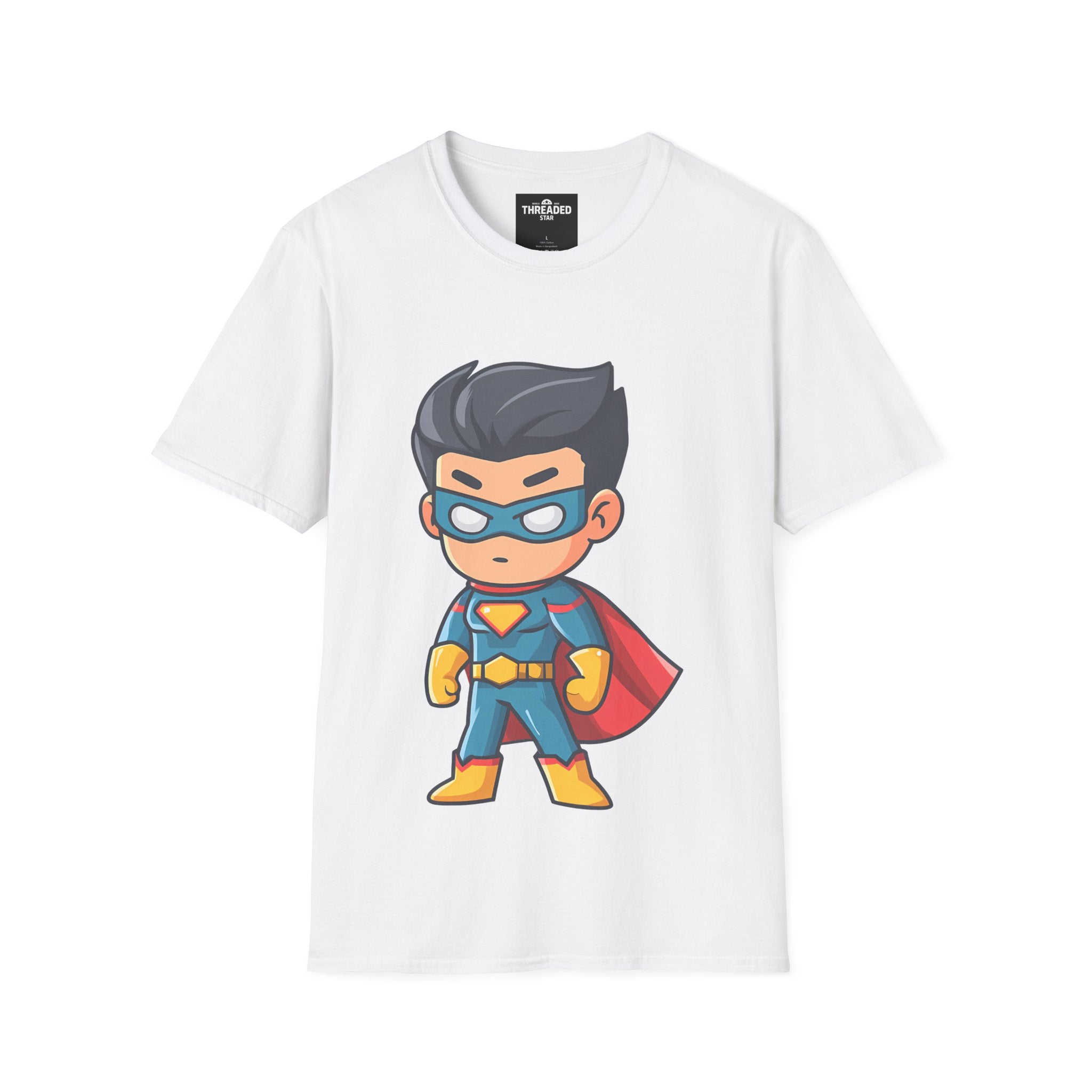 Adults Superhero T-Shirt – Unisex Cute Masked Hero Graphic Tee