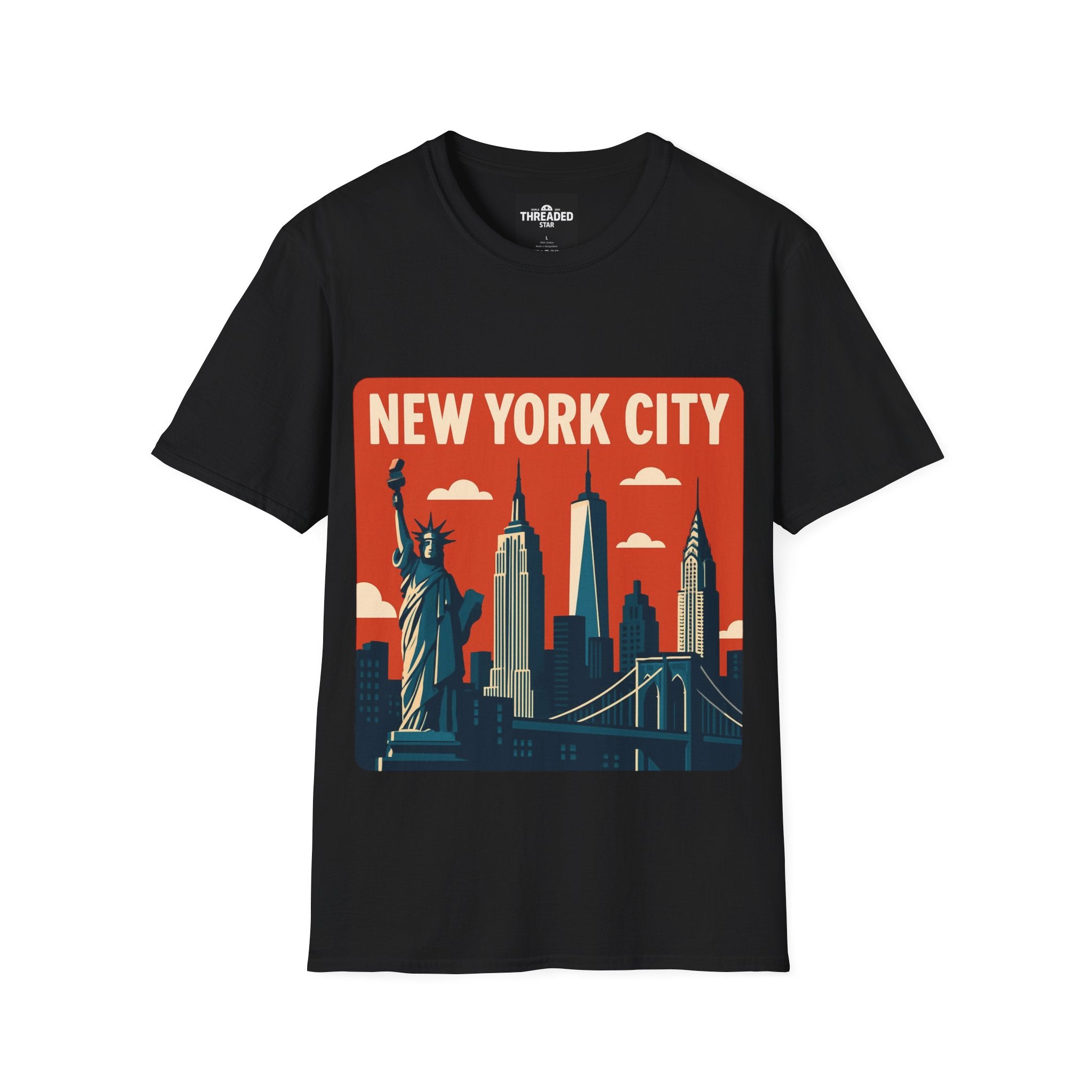 New York City Skyline T-Shirt – Retro Statue of Liberty Design