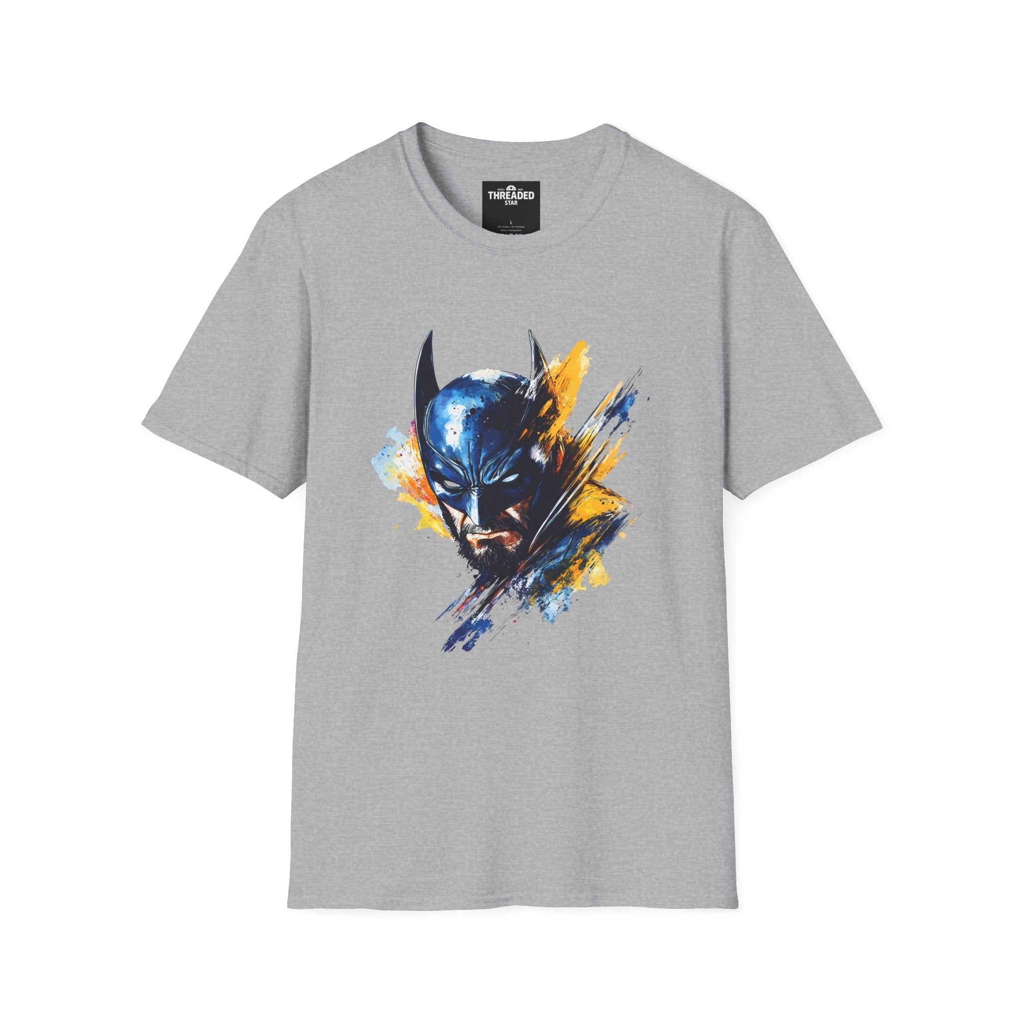 Batman Watercolor Portrait T-Shirt — Abstract Superhero Graphic Tee