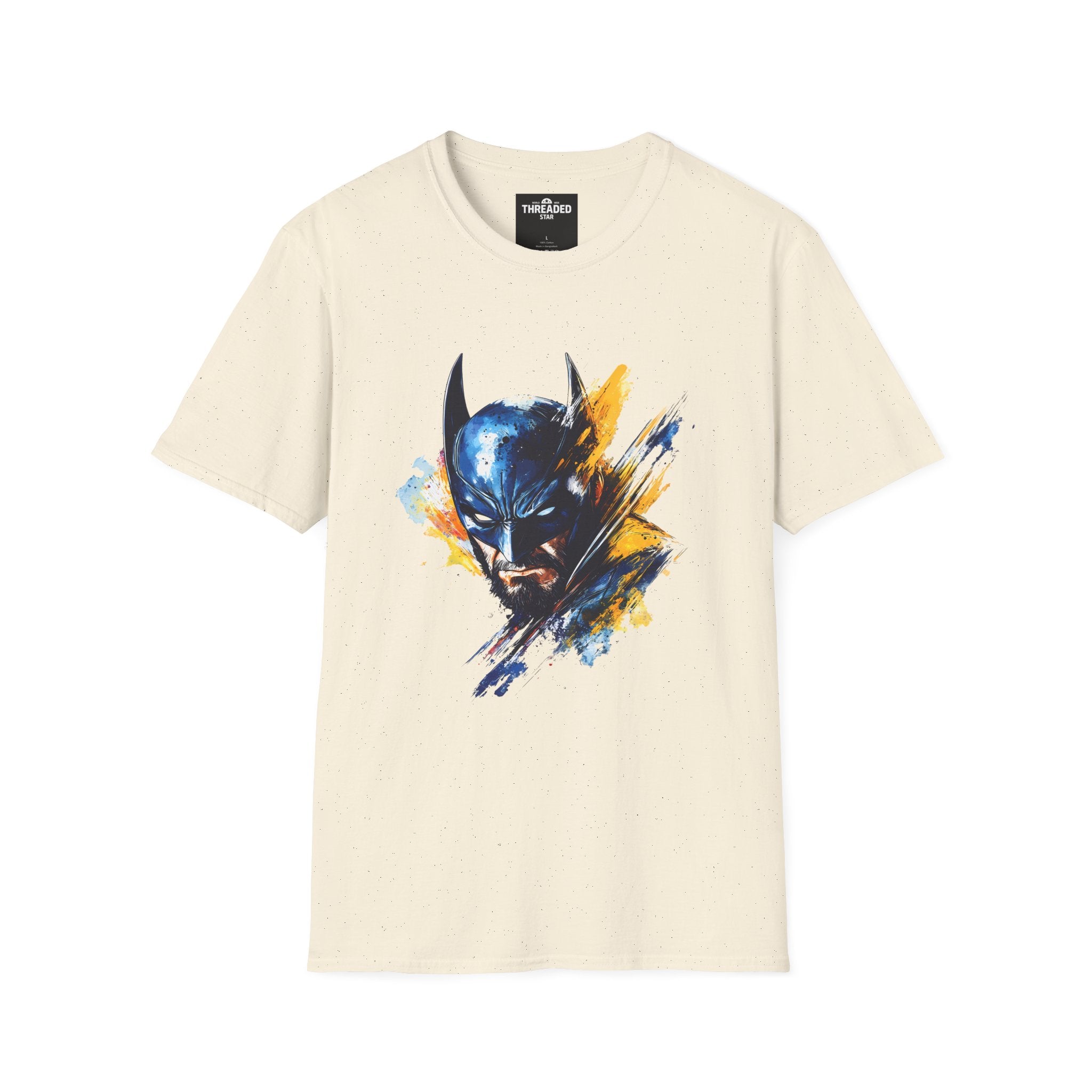 Batman Watercolor Portrait T-Shirt — Abstract Superhero Graphic Tee