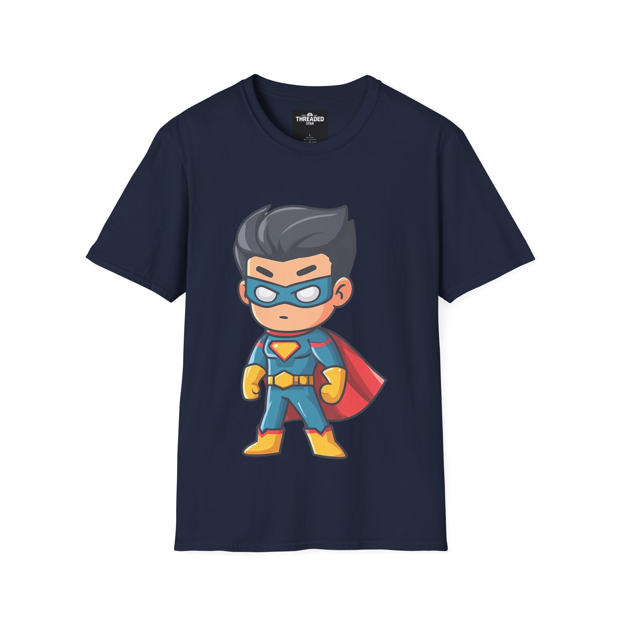 Adults Superhero T-Shirt – Unisex Cute Masked Hero Graphic Tee