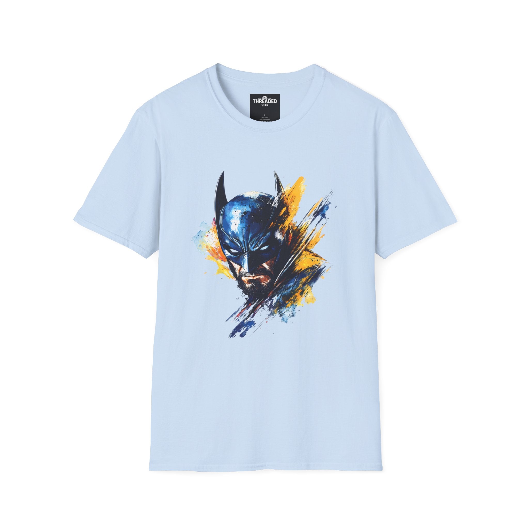 Batman Watercolor Portrait T-Shirt — Abstract Superhero Graphic Tee