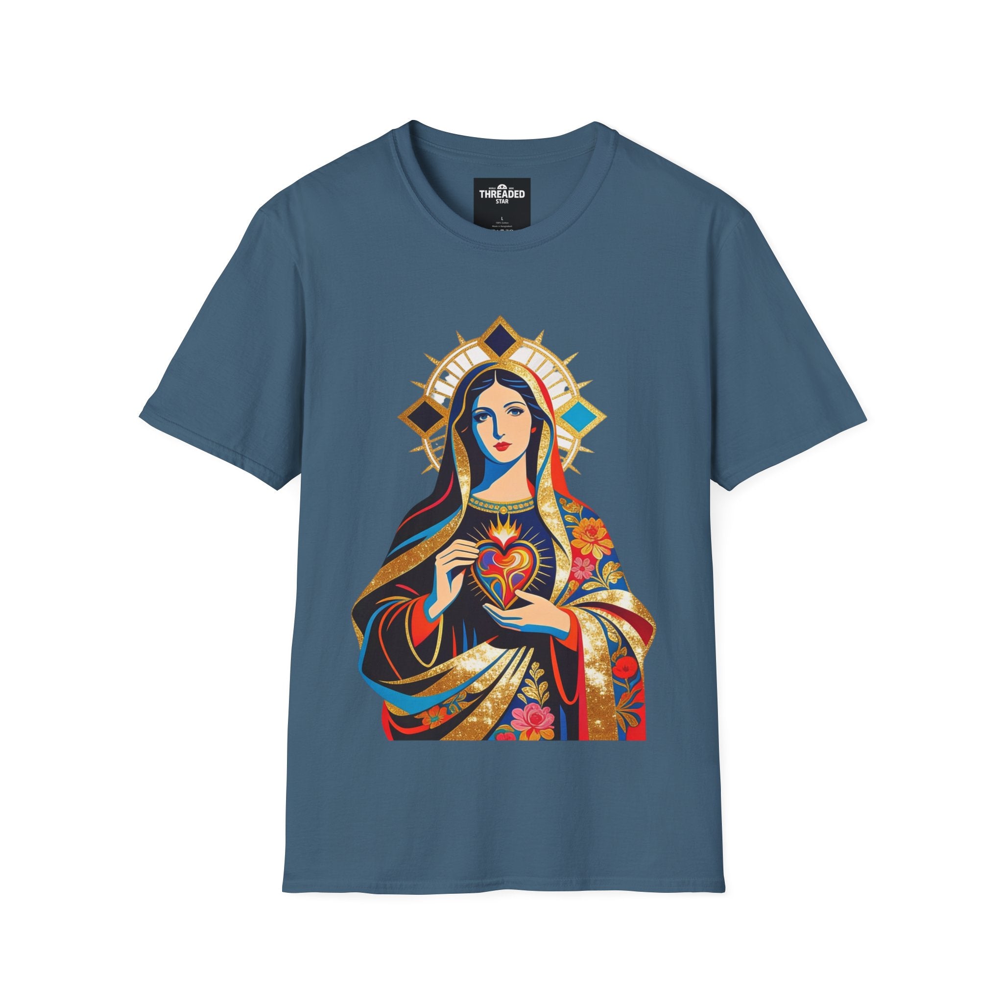 Sacred Heart Virgin Mary T-Shirt — Colorful Religious Catholic Tee