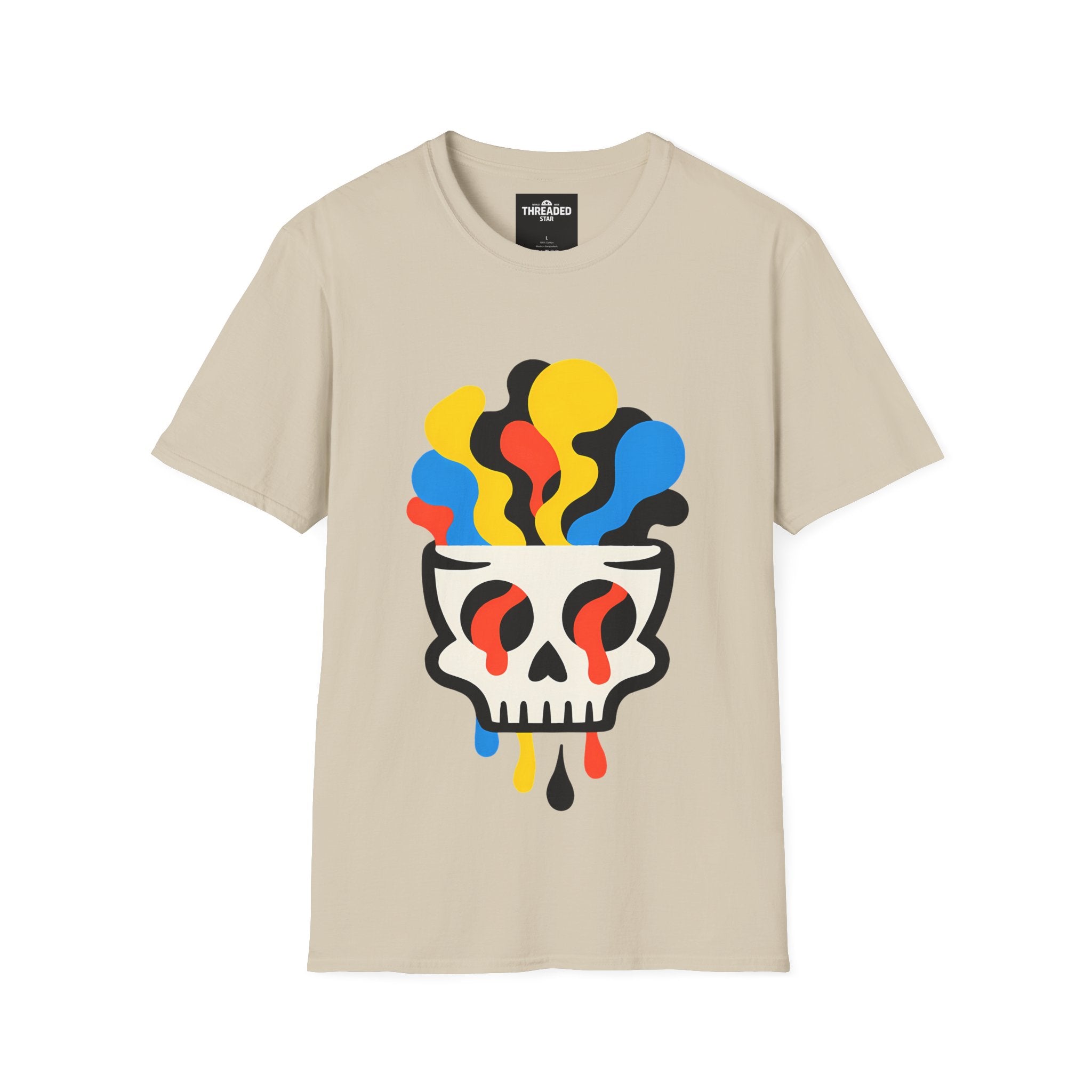Psychedelic Skull Tee — Colorful Melting Skull Graphic T-Shirt