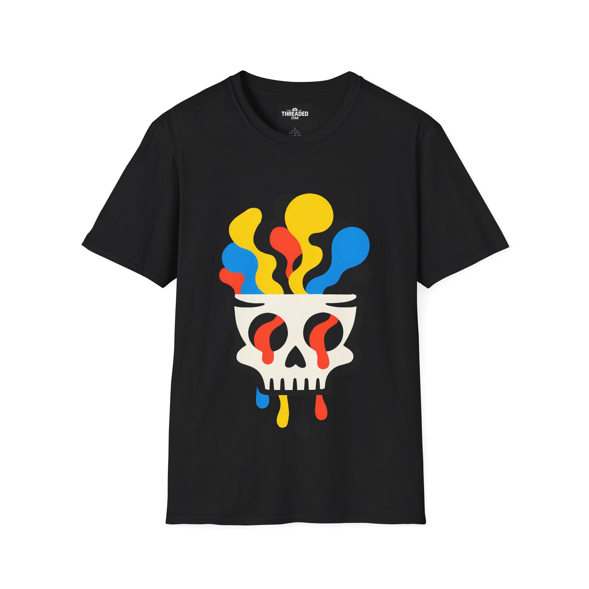 Psychedelic Skull Tee — Colorful Melting Skull Graphic T-Shirt