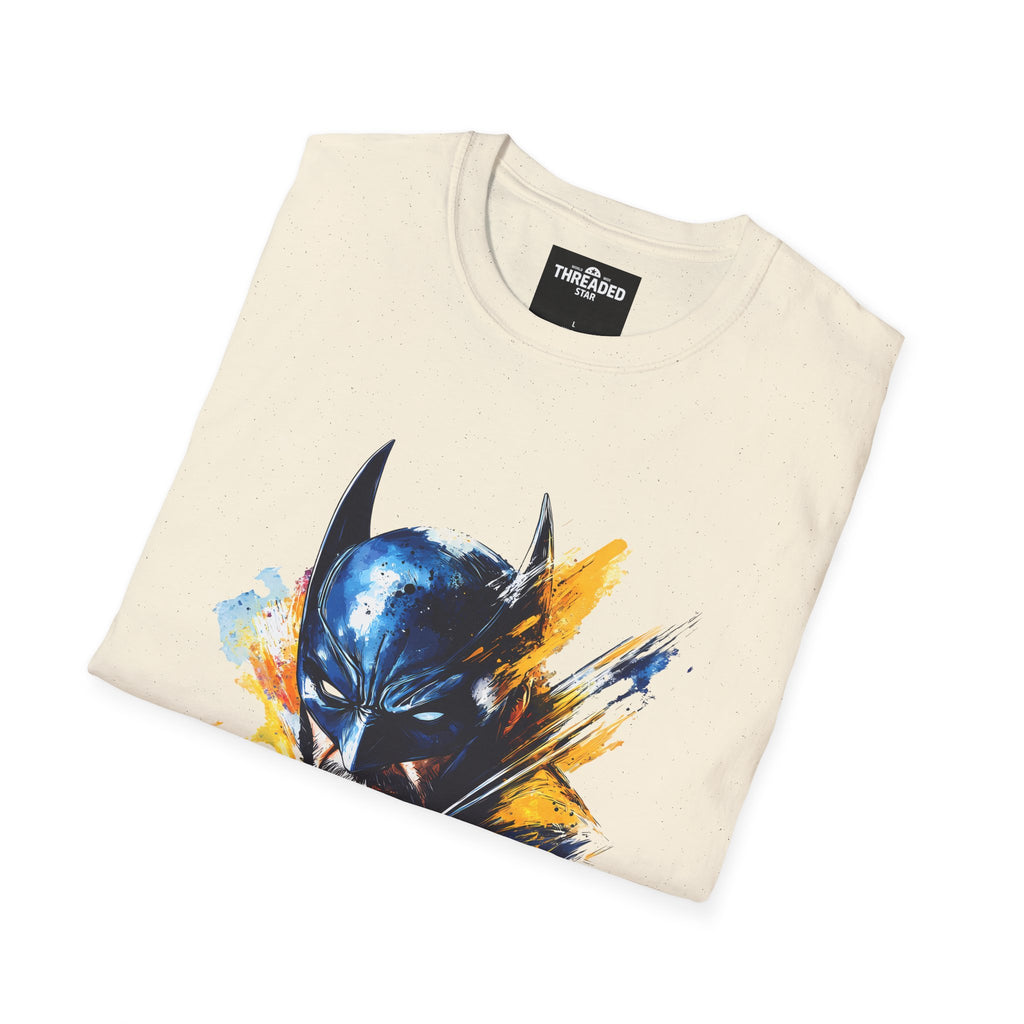 Batman Watercolor Portrait T-Shirt — Abstract Superhero Graphic Tee
