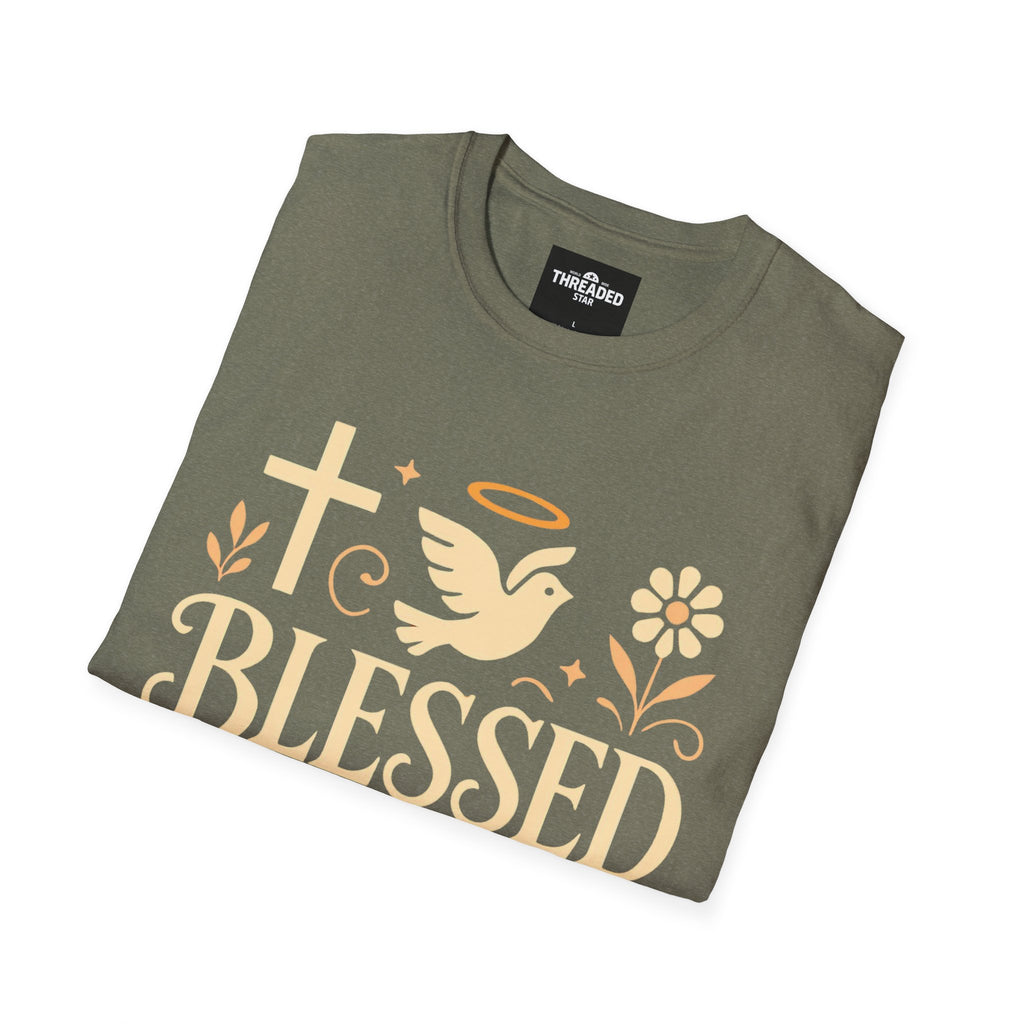 Blessed Floral Tee — Christian Faith Inspirational T-Shirt
