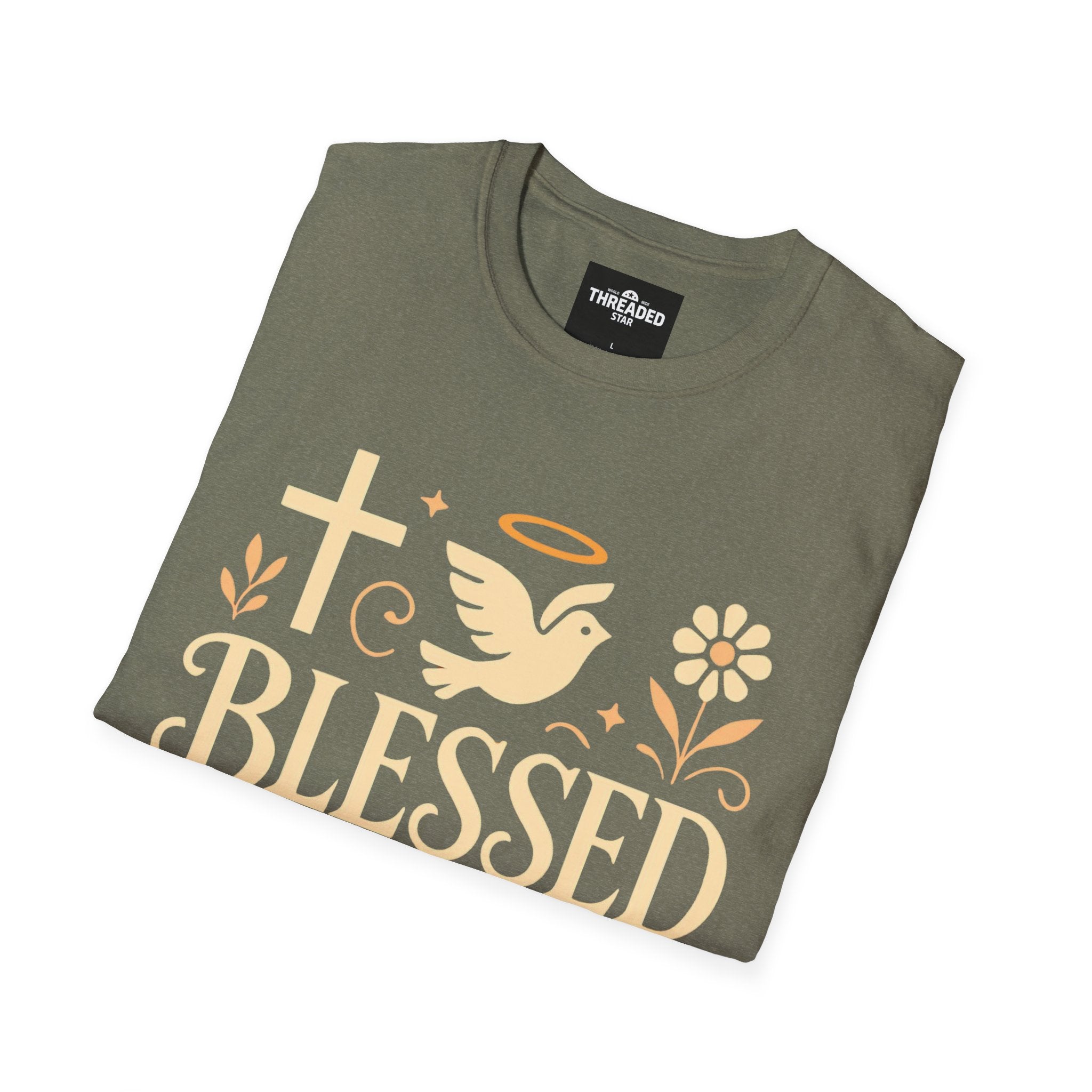 Blessed Floral Tee — Christian Faith Inspirational T-Shirt