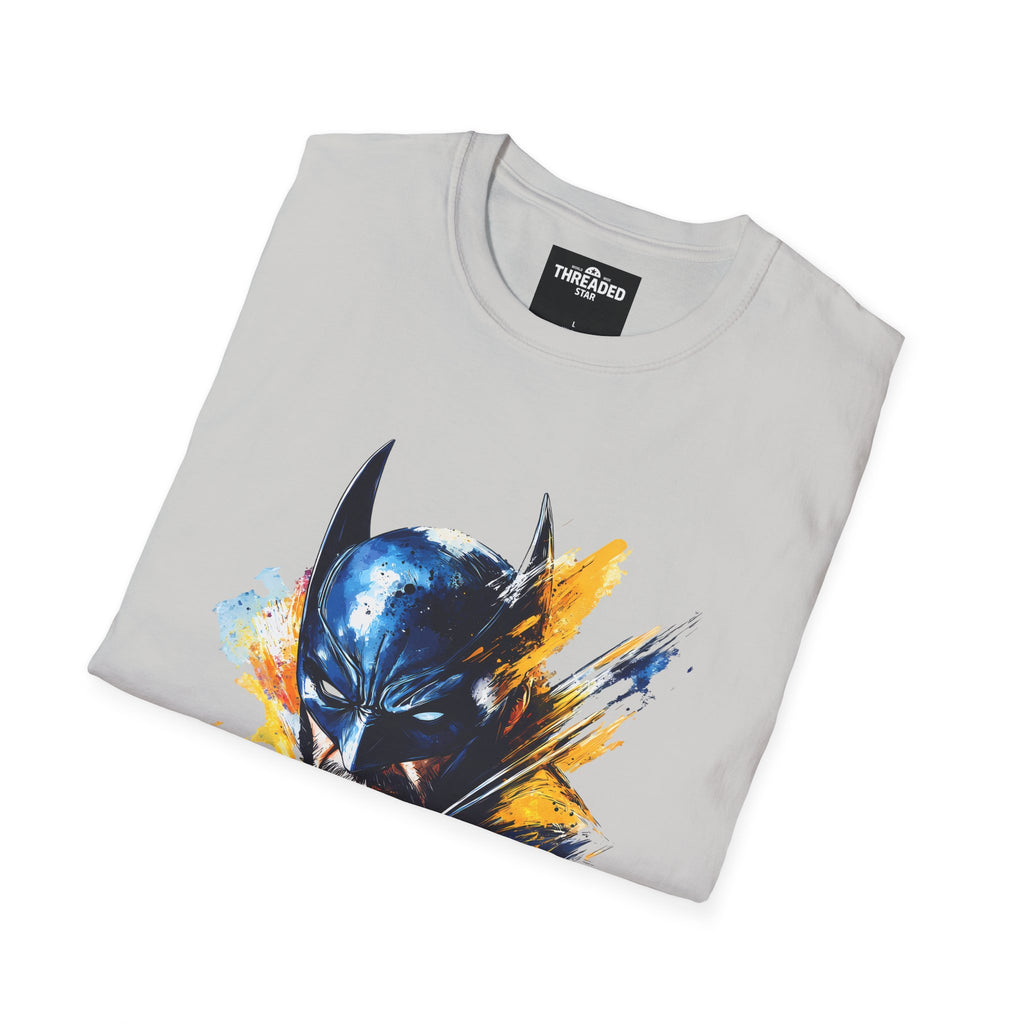 Batman Watercolor Portrait T-Shirt — Abstract Superhero Graphic Tee