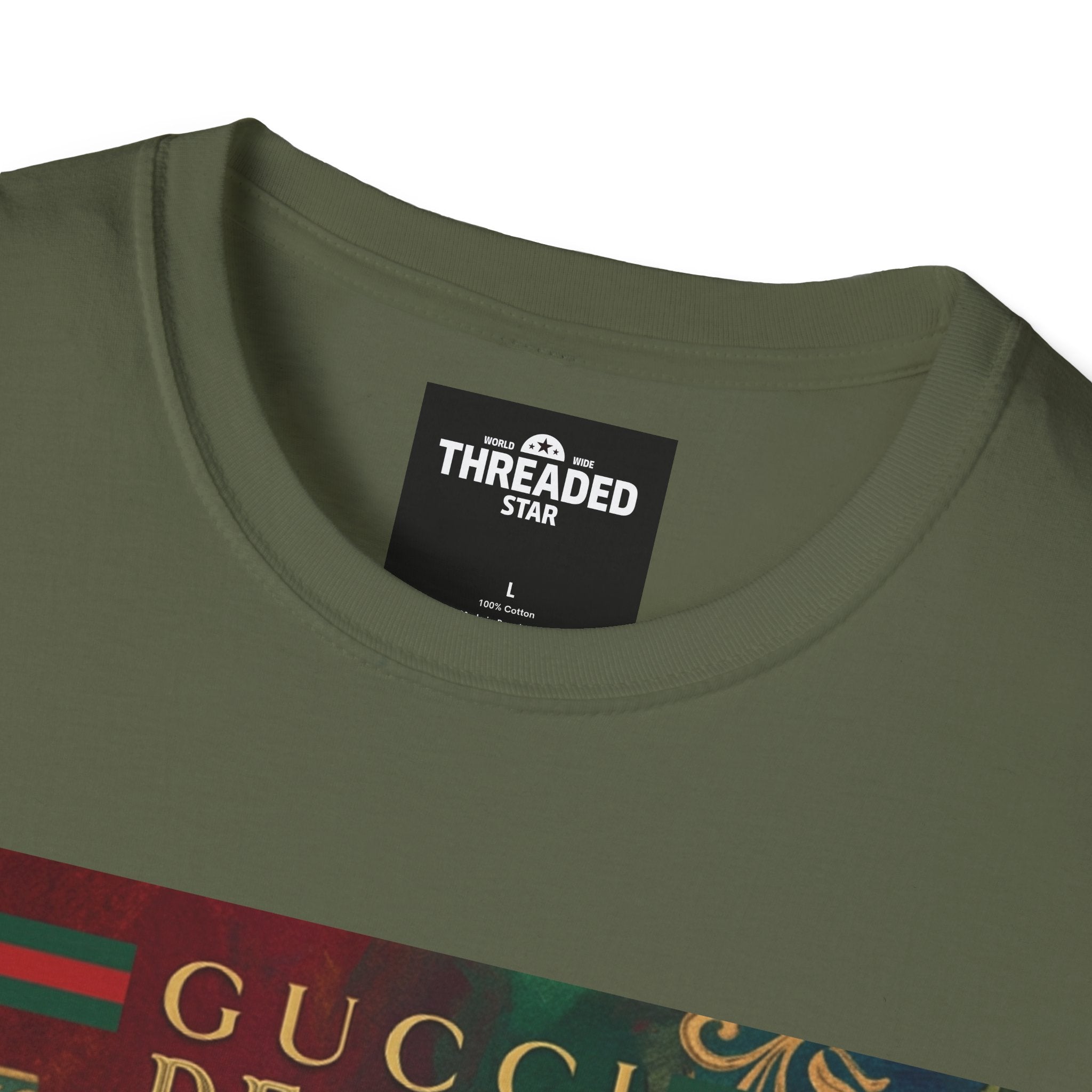 Designer Vintage-Inspired T-Shirt — 'Gucci Design' Floral Graphic