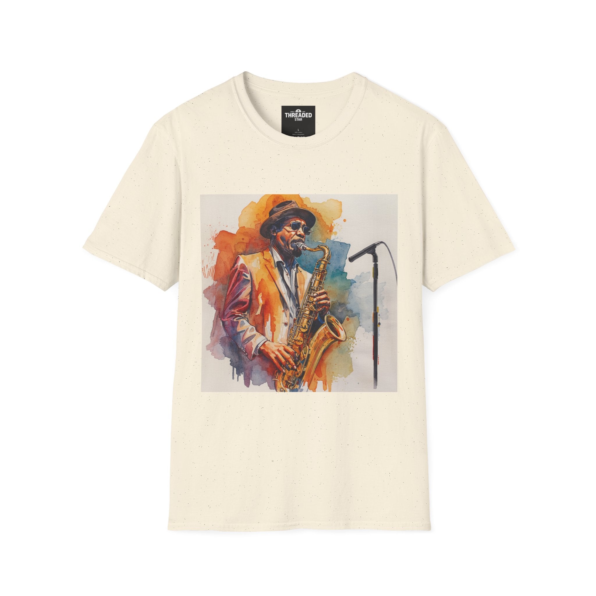 Saxophone Jazz Musician Art T-Shirt — Watercolor Sax Player Graphic Tee