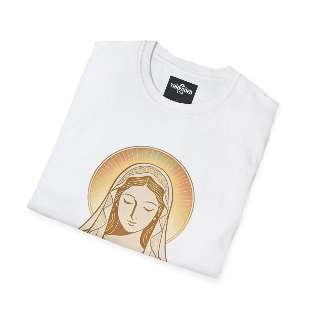 Mary with Candle T-Shirt – Sacred Virgin Mary Prayer Tee