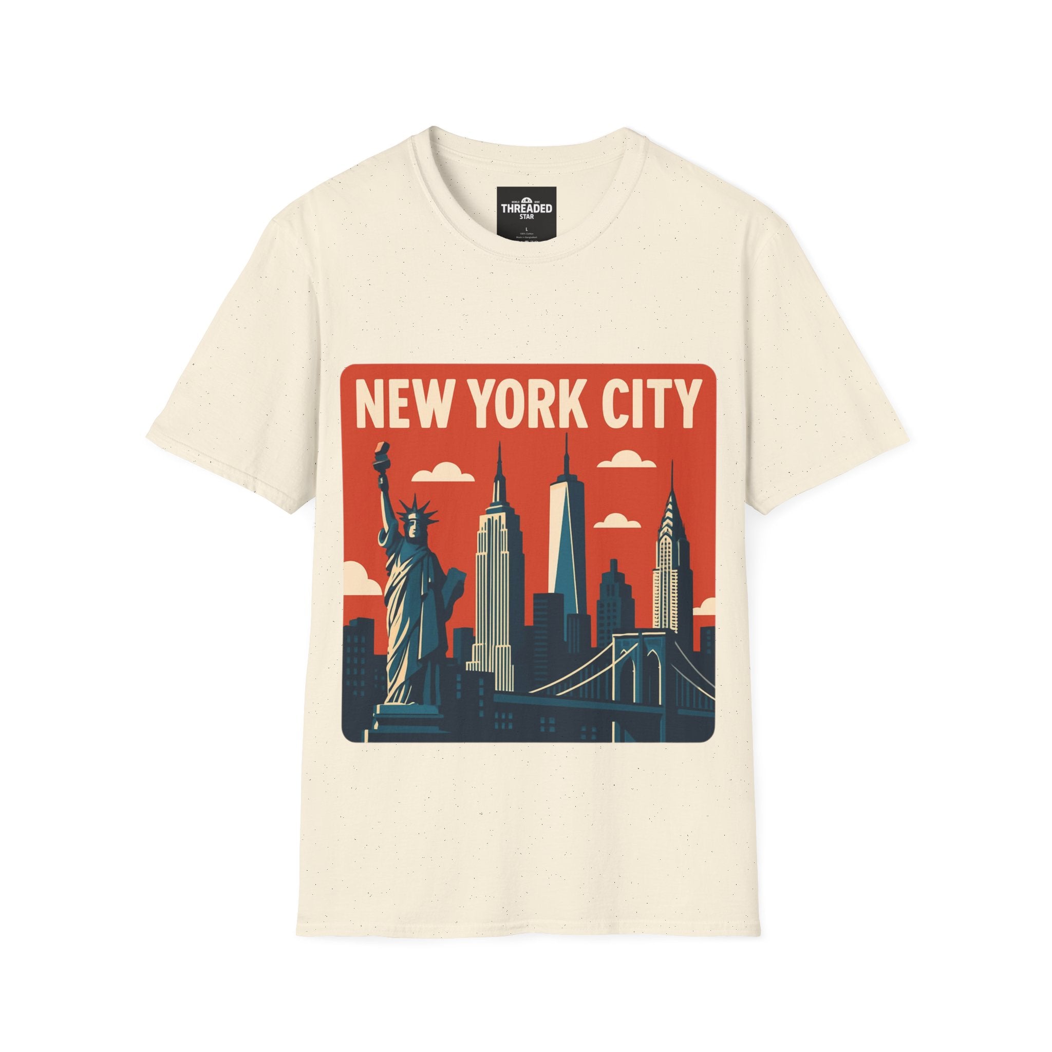 New York City Skyline T-Shirt – Retro Statue of Liberty Design