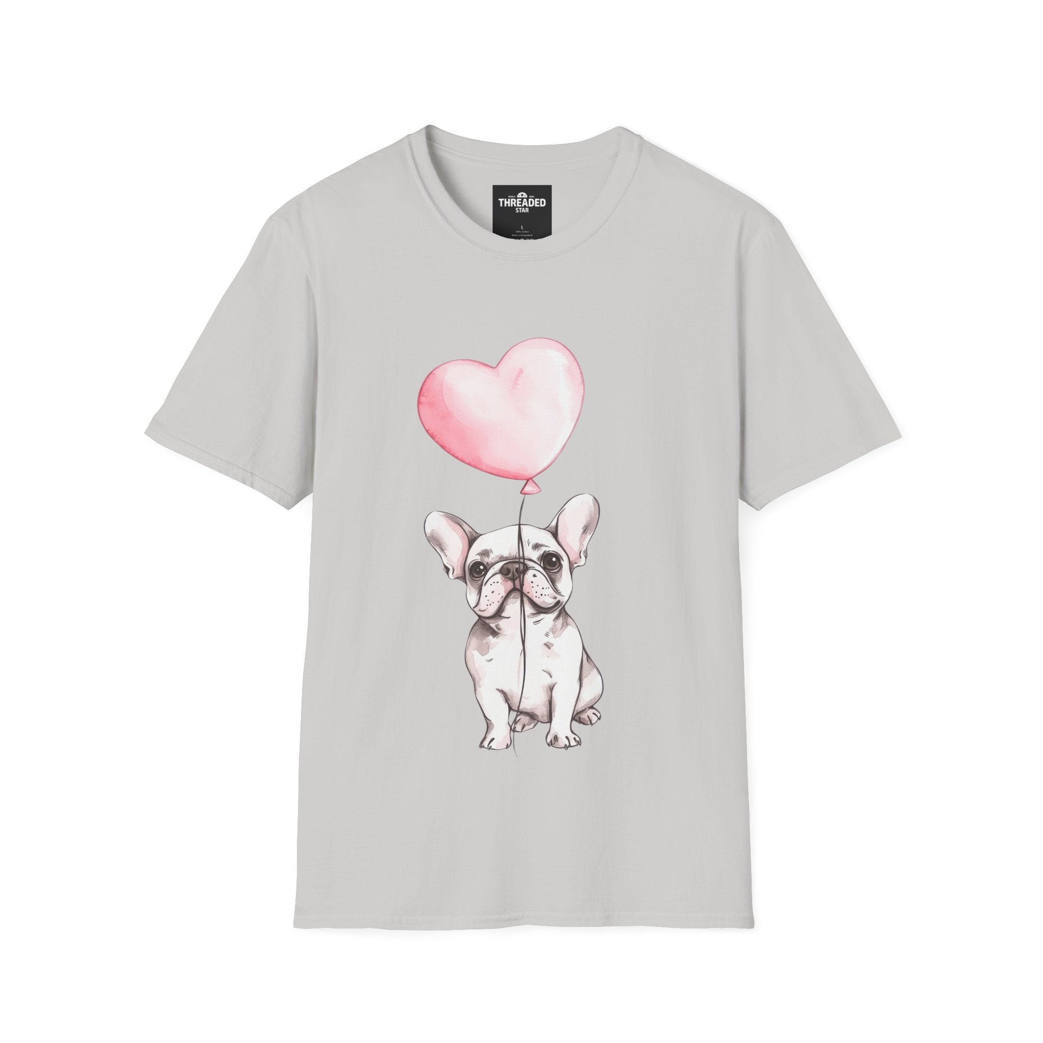 French Bulldog with Heart Balloon T-Shirt