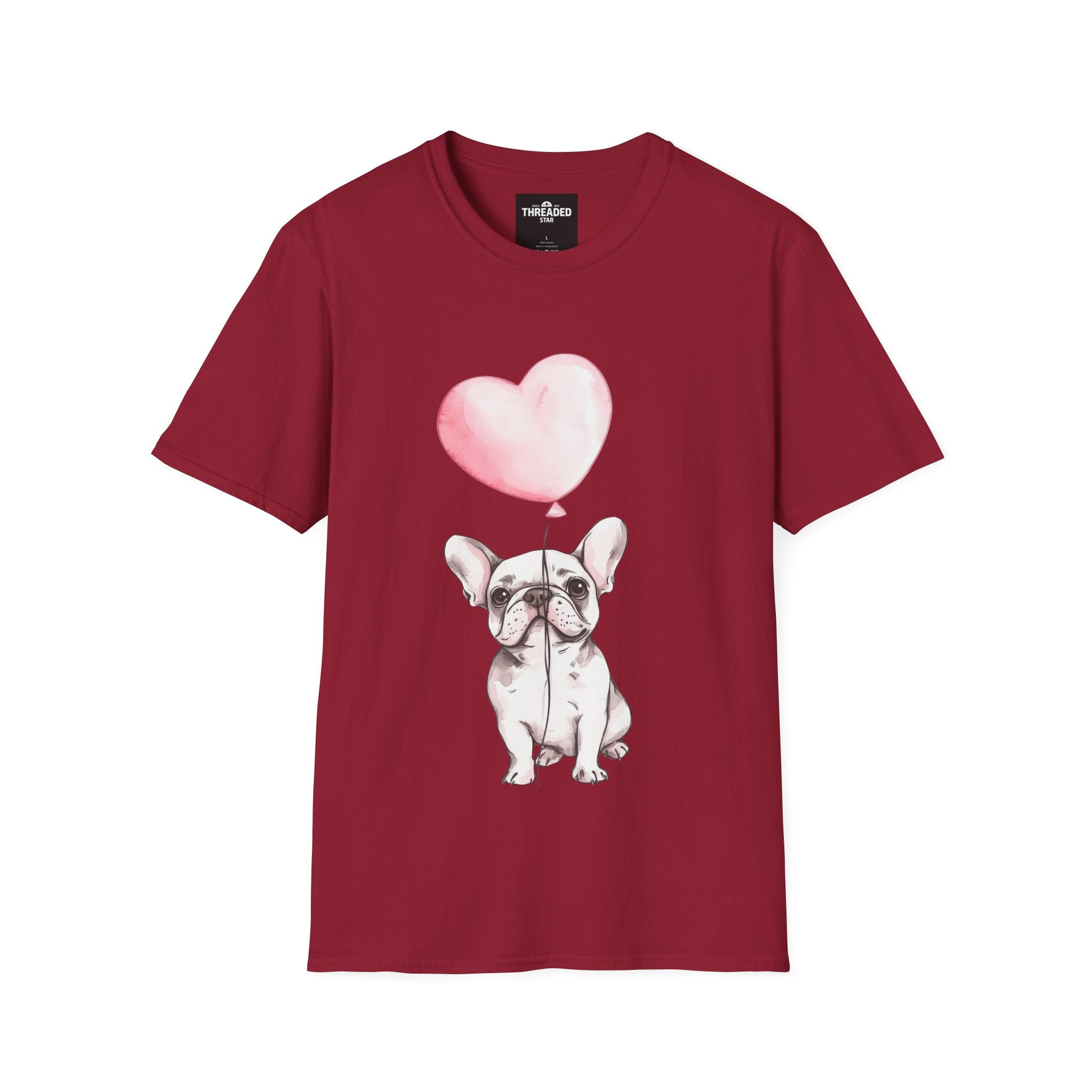 French Bulldog with Heart Balloon T-Shirt