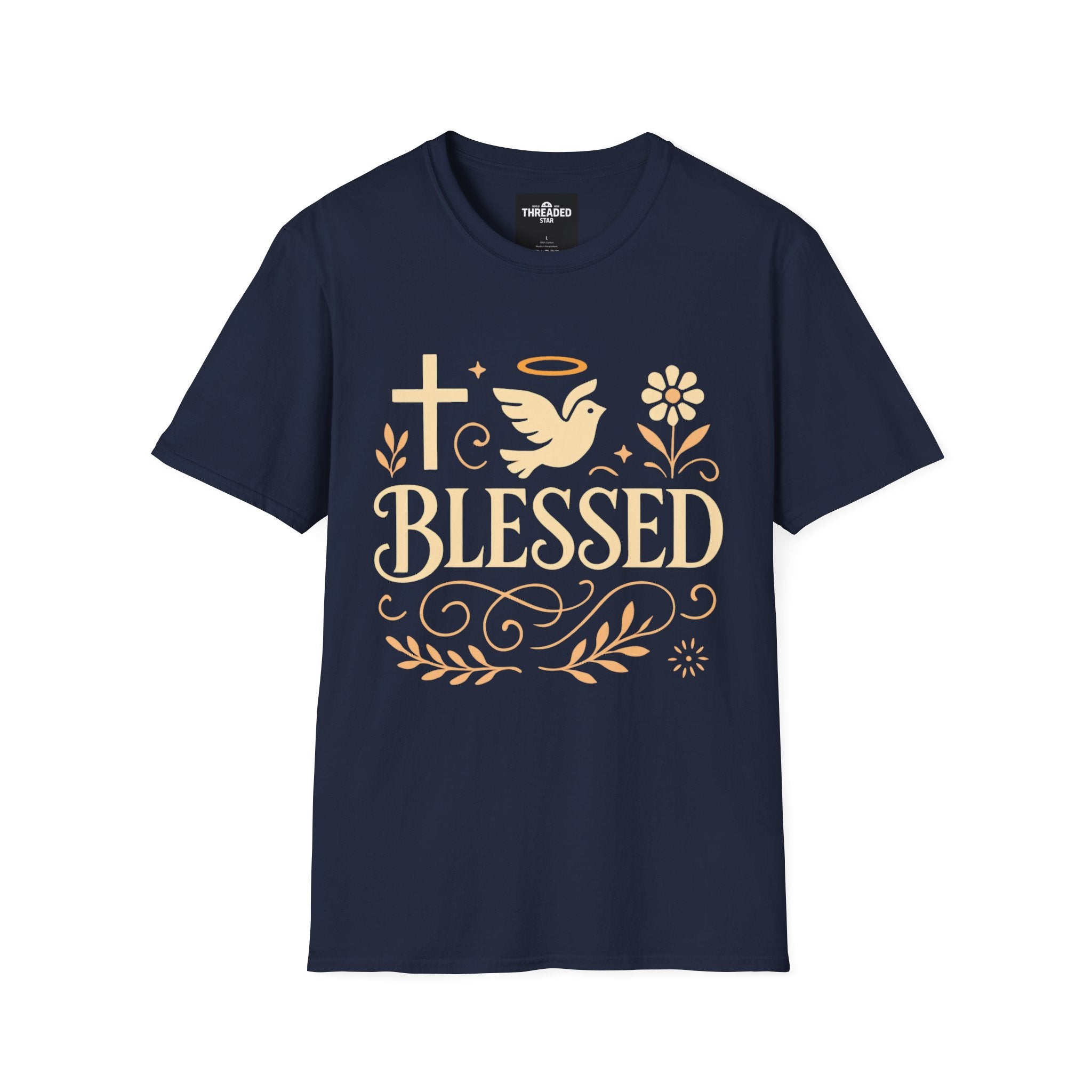 Blessed Floral Tee — Christian Faith Inspirational T-Shirt