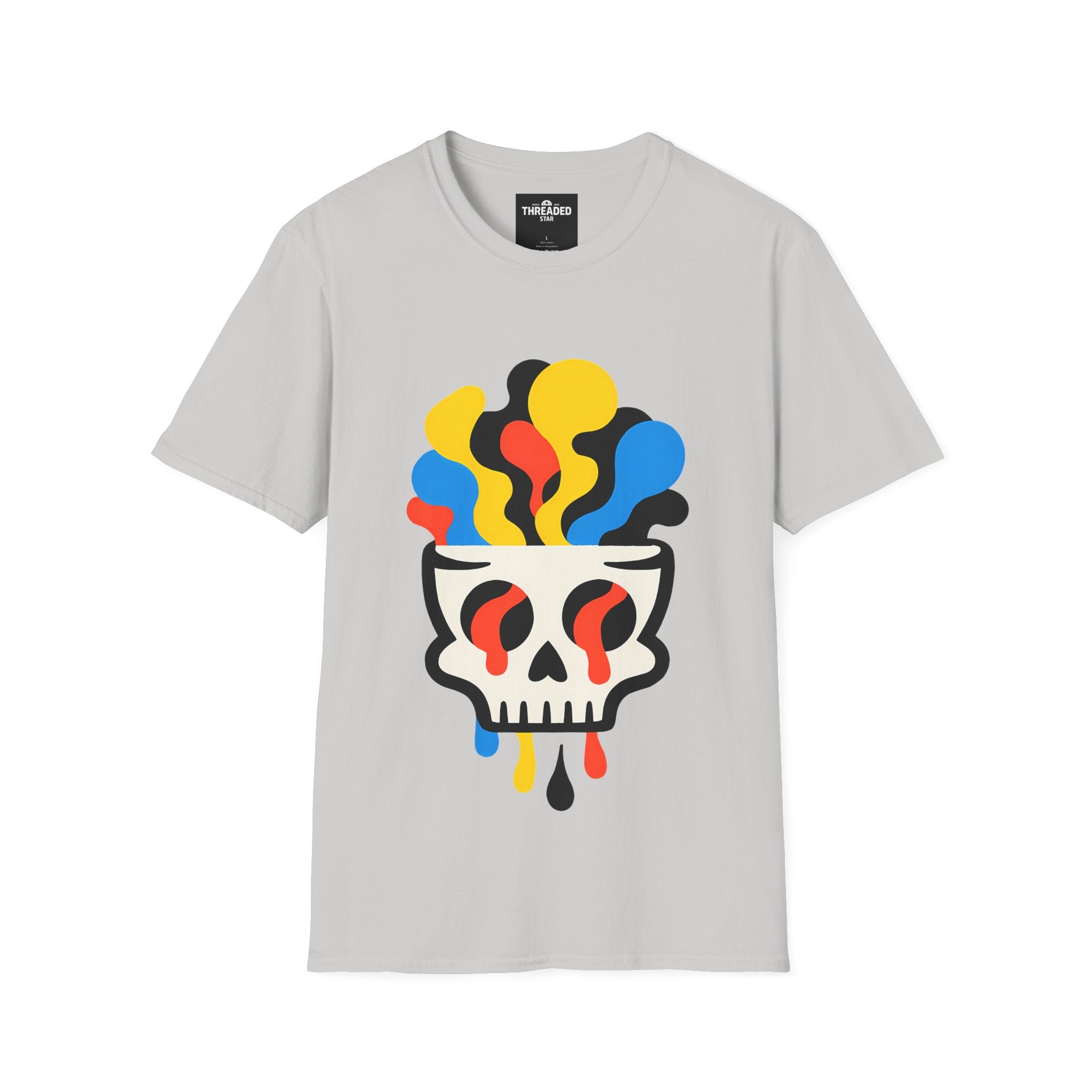 Psychedelic Skull Tee — Colorful Melting Skull Graphic T-Shirt