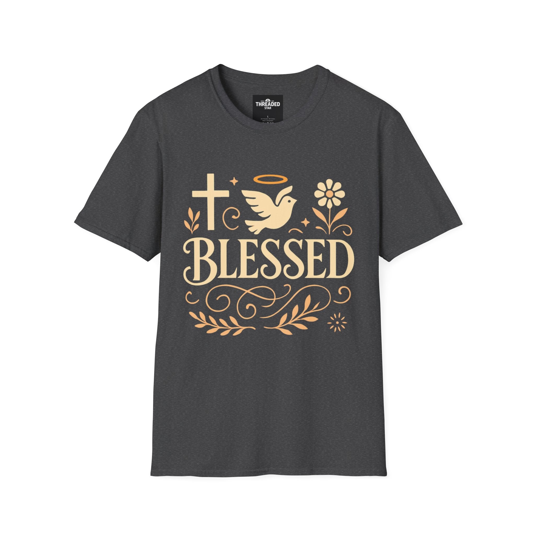 Blessed Floral Tee — Christian Faith Inspirational T-Shirt