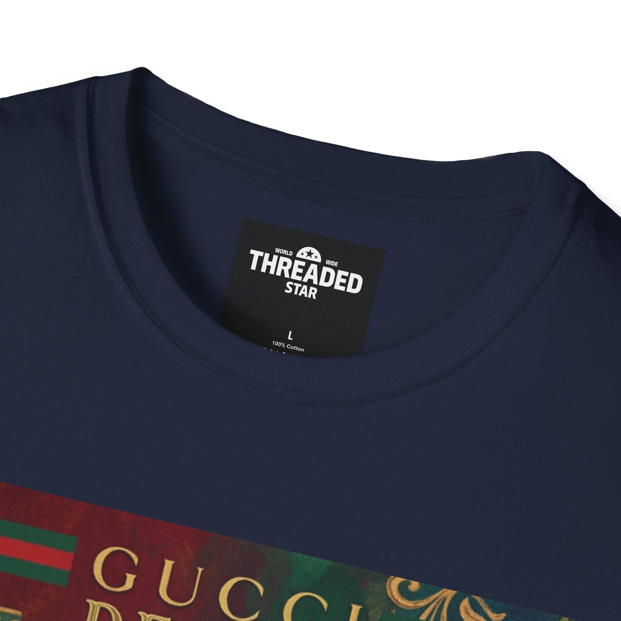Designer Vintage-Inspired T-Shirt — 'Gucci Design' Floral Graphic