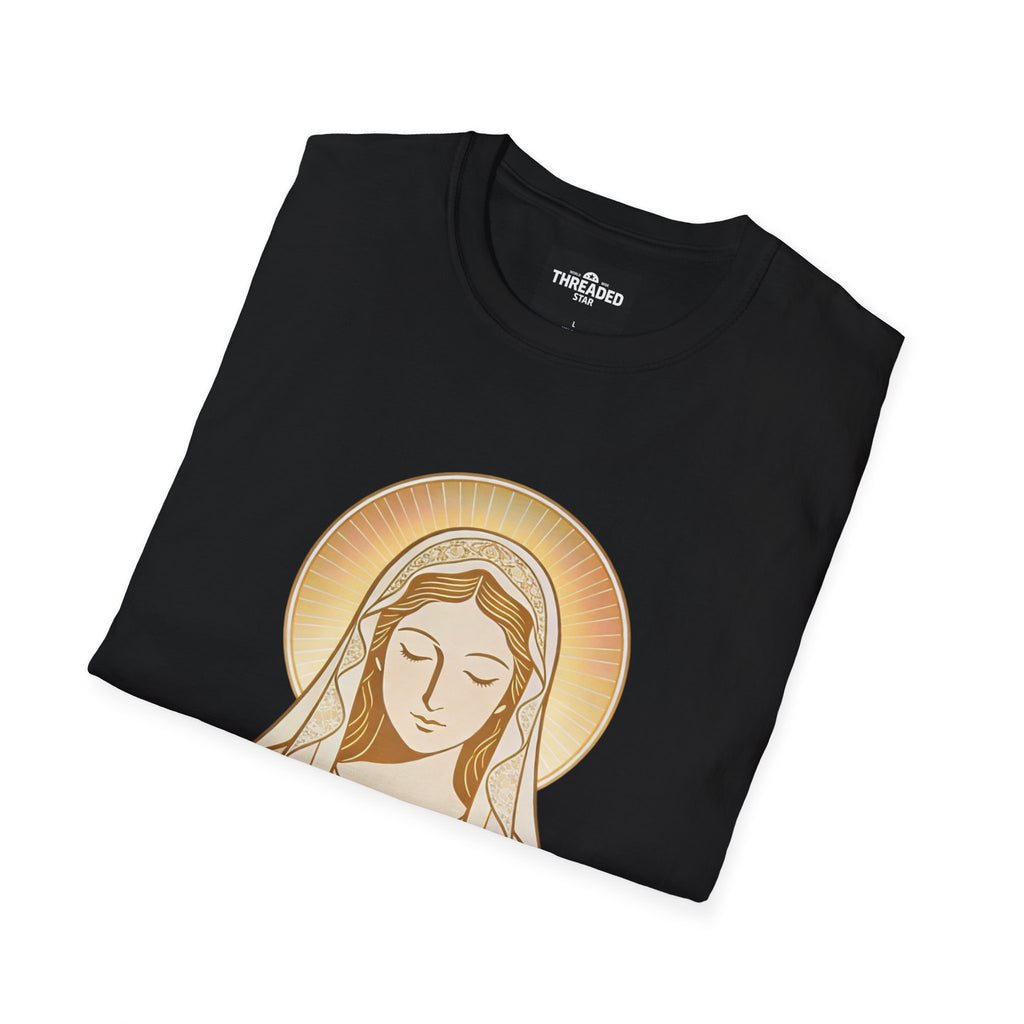 Mary with Candle T-Shirt – Sacred Virgin Mary Prayer Tee