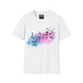 Music Notes Watercolor T-Shirt – Pink & Blue Melody Graphic Tee