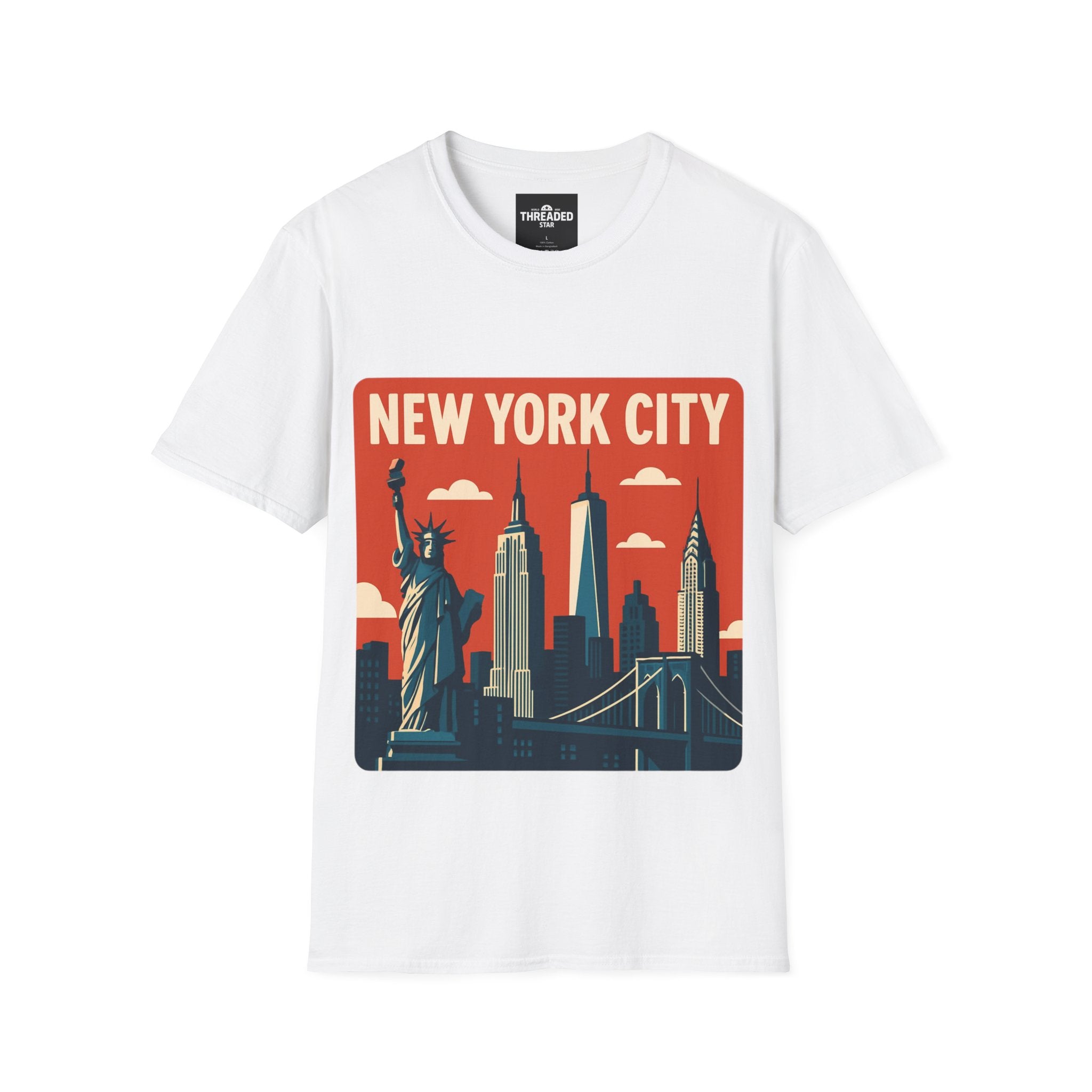 New York City Skyline T-Shirt – Retro Statue of Liberty Design