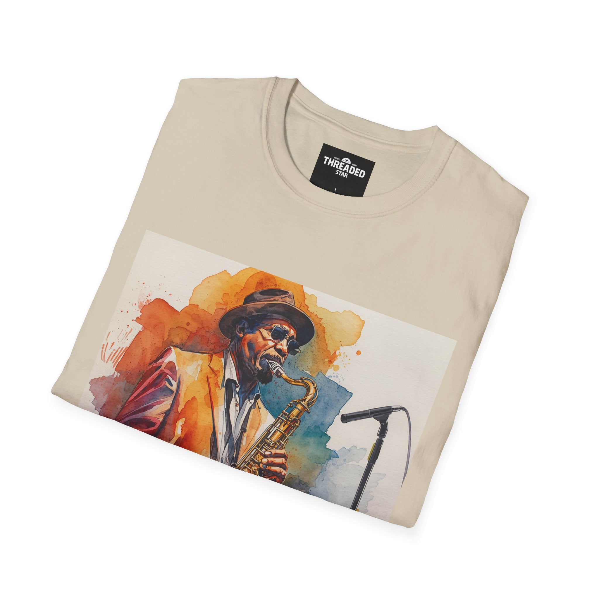 Saxophone Jazz Musician Art T-Shirt — Watercolor Sax Player Graphic Tee