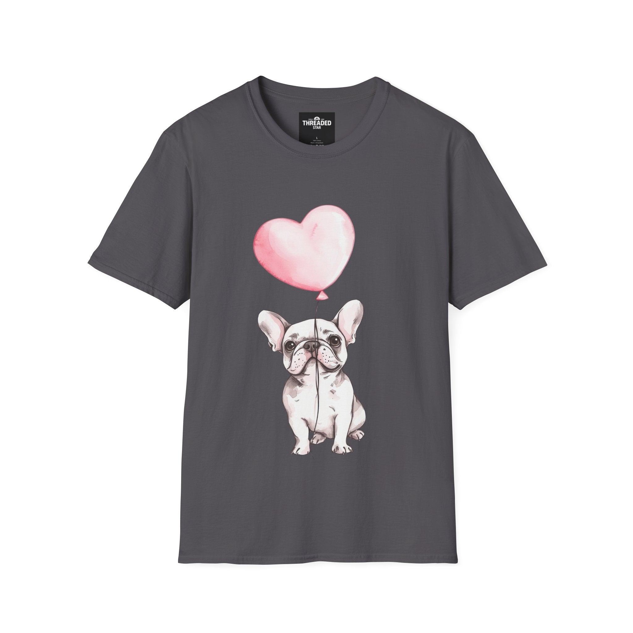 French Bulldog with Heart Balloon T-Shirt