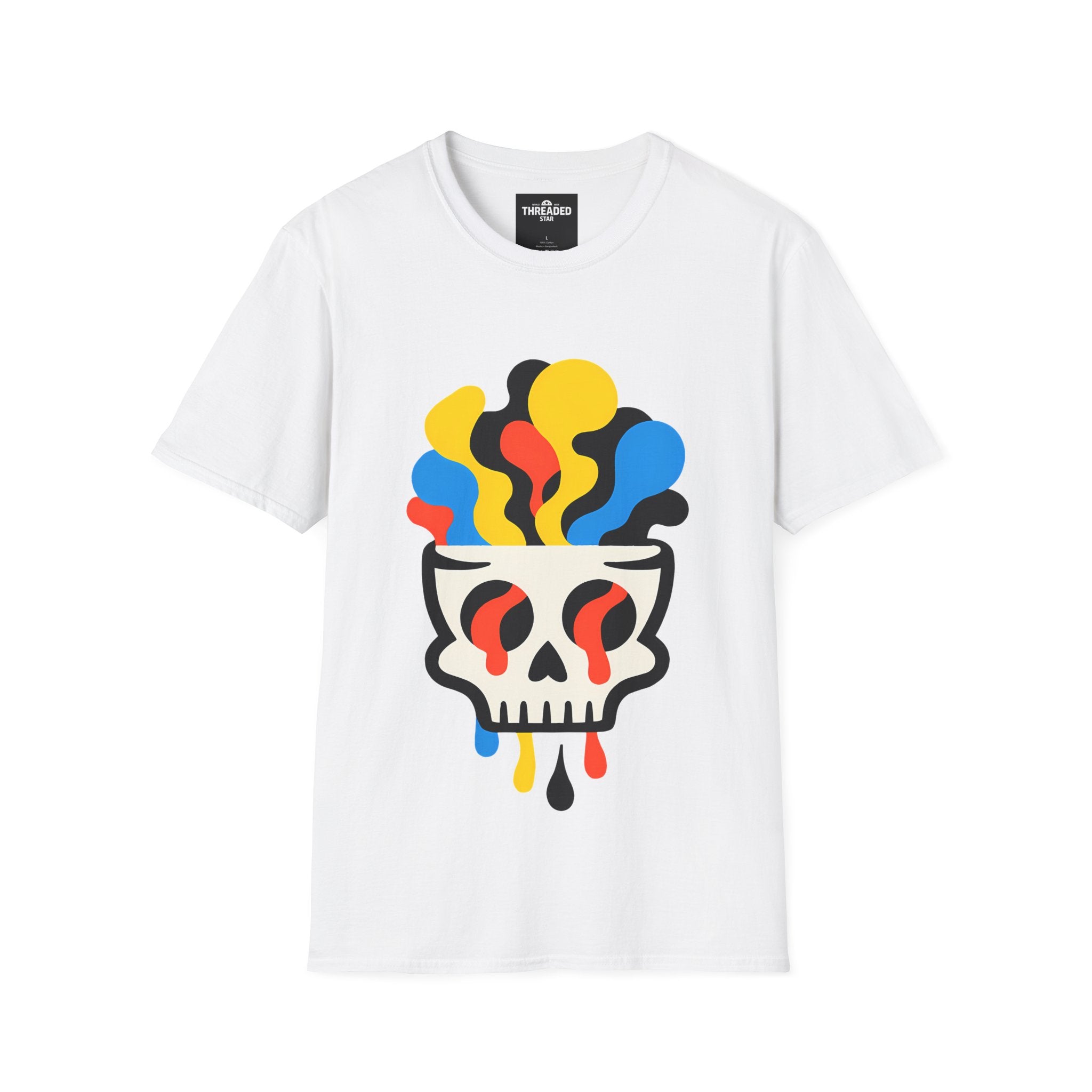 Psychedelic Skull Tee — Colorful Melting Skull Graphic T-Shirt
