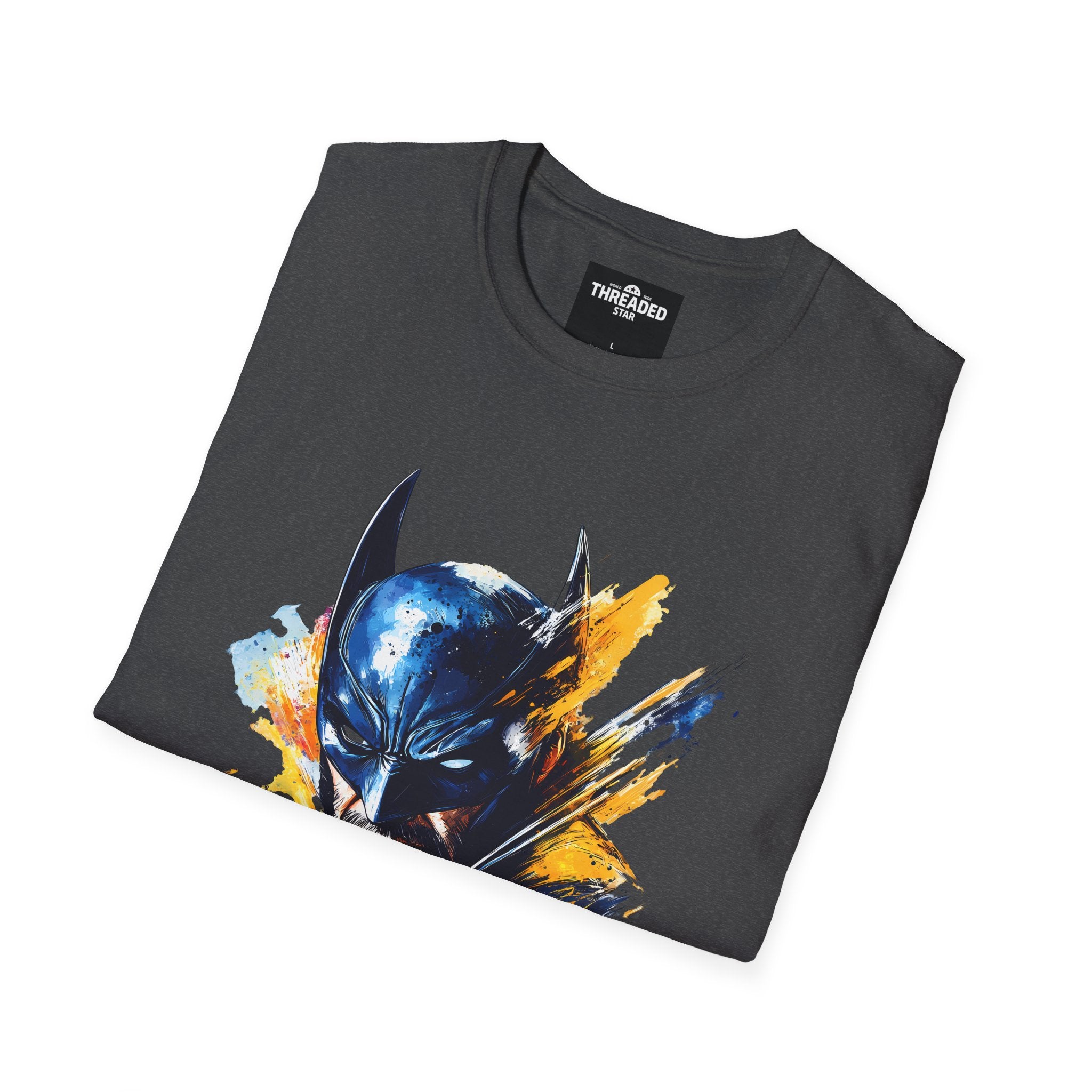 Batman Watercolor Portrait T-Shirt — Abstract Superhero Graphic Tee