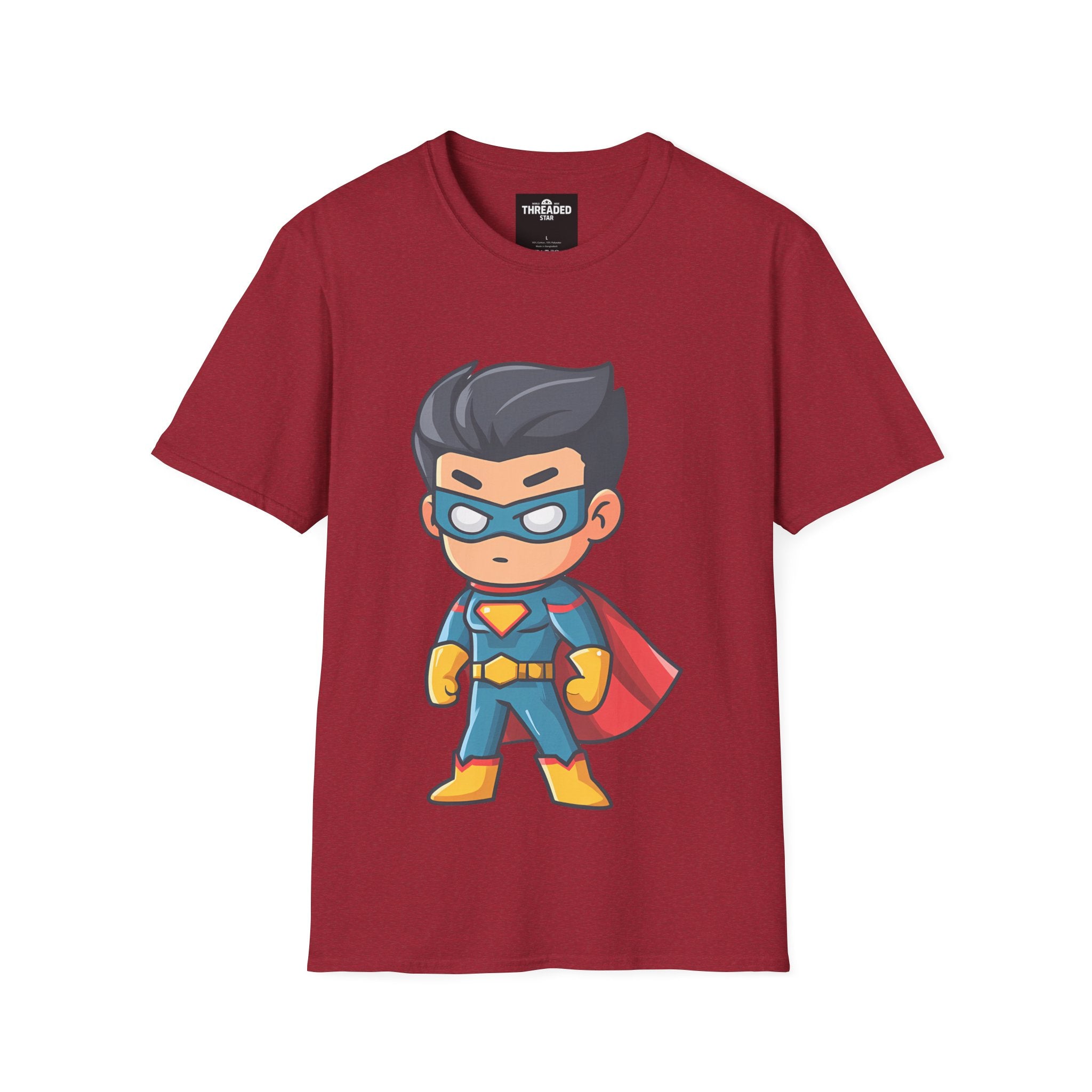 Adults Superhero T-Shirt – Unisex Cute Masked Hero Graphic Tee