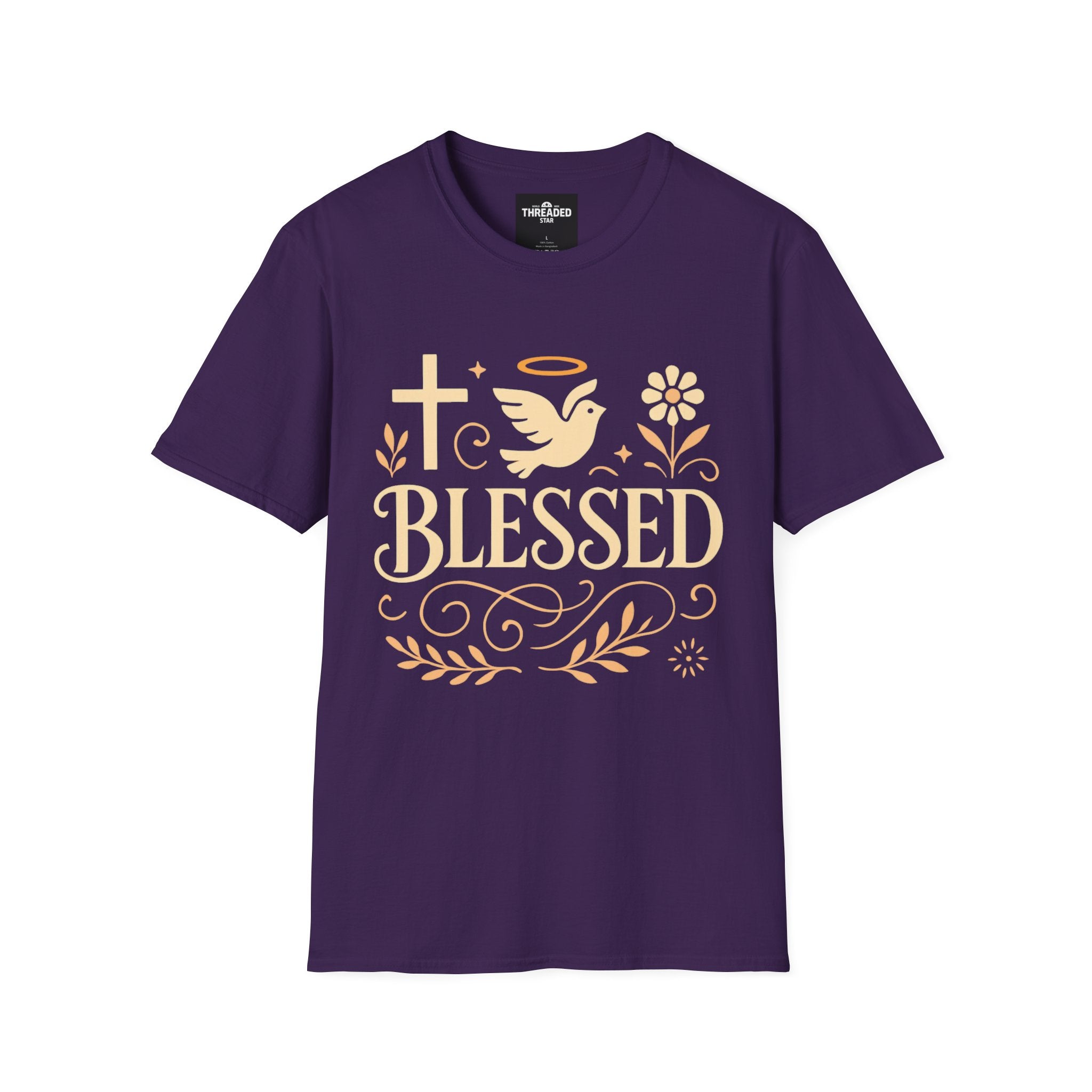 Blessed Floral Tee — Christian Faith Inspirational T-Shirt